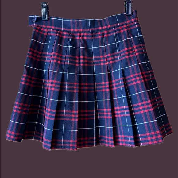 American Apparel - Plaid Tennis Skirt (Blue / Red) - Picture 2 of 3